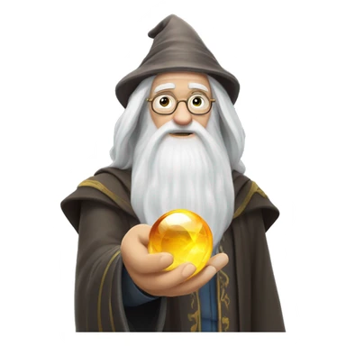 Dumbledore holds a crystal ball in his hand sticker