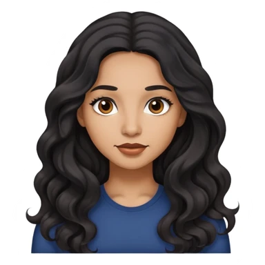Une femme métisse avec les cheveux longs noirs légèrement ondulés et les yeux marrons foncés. sticker
