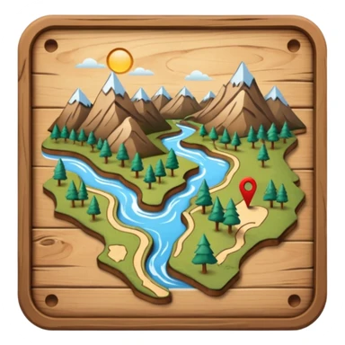 mini trail map board icon. sticker
