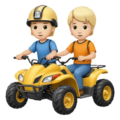 Please make 2 separate young boys both blonde riding separate four wheelers sticker