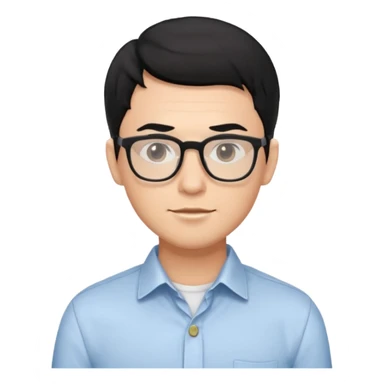 a handsome IT professional with balck hair and glasses sticker