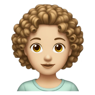 white girl with short curly brown hair sticker