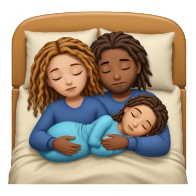 sleeping biracial couple (black male with caramel skin and dreads and hispanic female with fair skin and long brunette hair) sticker