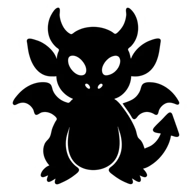 kid dragon with demon and alien traits sticker