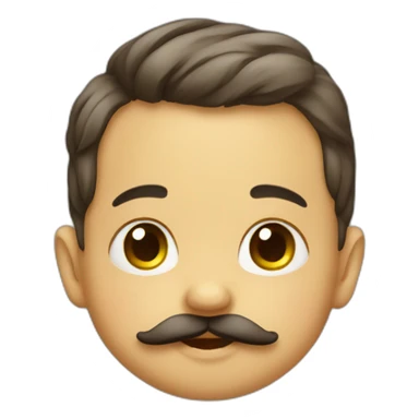 Baby with a moustache sticker