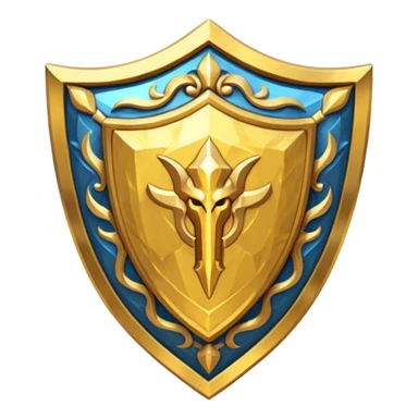 fantasy magic heavenly golden shield low poly sticker