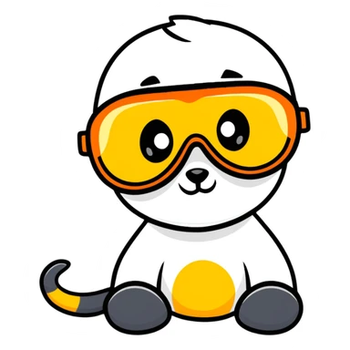 mongoose with snorkel goggles sticker