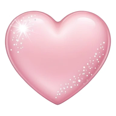 light pink heart with white sparkles sticker