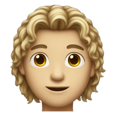 a boywith long face with long hairs no facial hairs have sharp features sticker