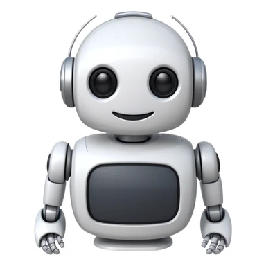 robot cartoon simple kid toy white innocent funny gudget friendly smiley round adorable music sticker