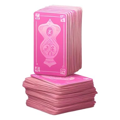 Pink tarot playing card stack sticker