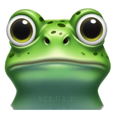 Green frog with "hmmm" expressions sticker