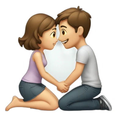 Boy on knees proposing girlfriend  sticker