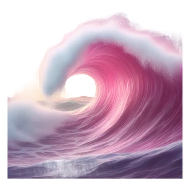 Pink ocean wave sticker