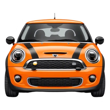 Orange mini cooper no stripes black top sticker