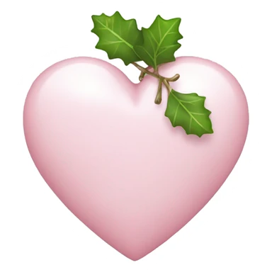 light pink heart with mistletoe bow sticker