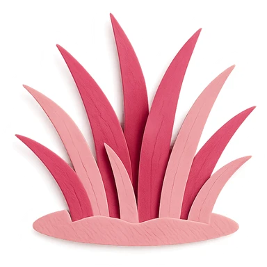 patch of pink grass with layered cutout look sticker