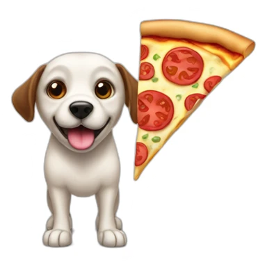 Un chien mangeant une pizza sticker