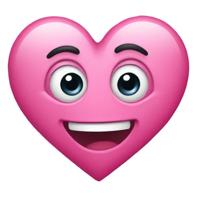 pink heart with eyes and smile sticker