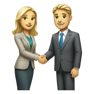 caucasian businessman and businesswoman are shaking hands sticker