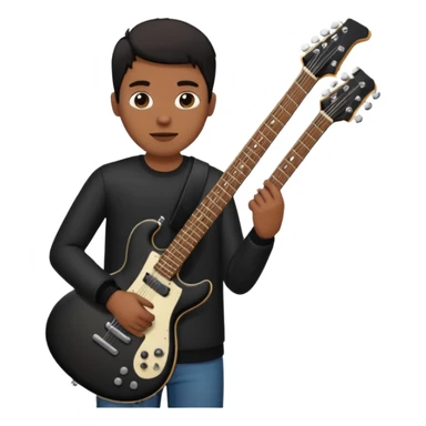 🙂 bu emojinin elinde eloktronik gitar olsun elektronik gitar siyah olsun sticker