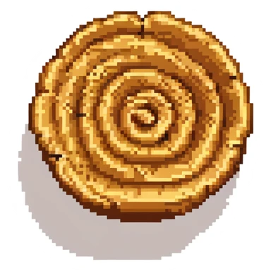 pixel art style peanut butter swirl, top-down view sticker