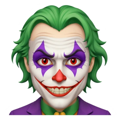 crazy colorful human jolly joker, head only sticker