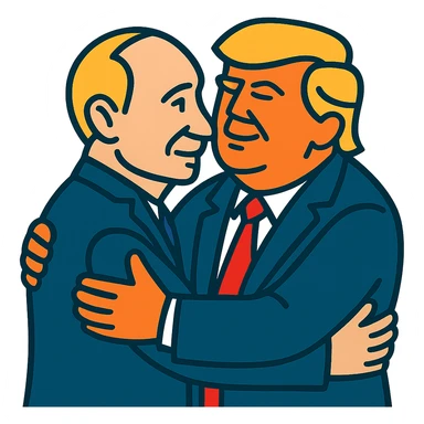 Putin and Trump hugging sticker