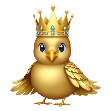 bird with crown and earrings single vibrant colour  sticker