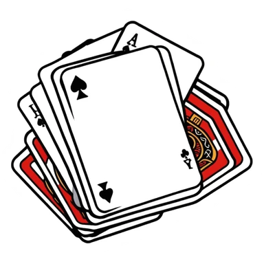 Canasta card game with discard pile and draw pile sticker