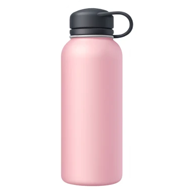 Soft pastel pink water bottle with matte finish, minimal background sticker