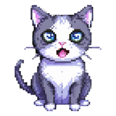 surprised cat with wide eyes sticker