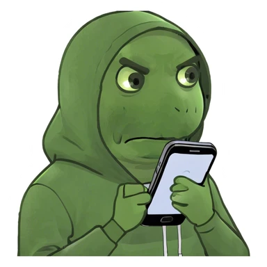 Guy looking at phone distraught  sticker