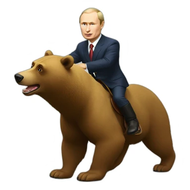 Putin riding a bear sticker