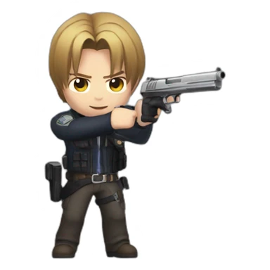 Emoji Leon kennedy with gun sticker