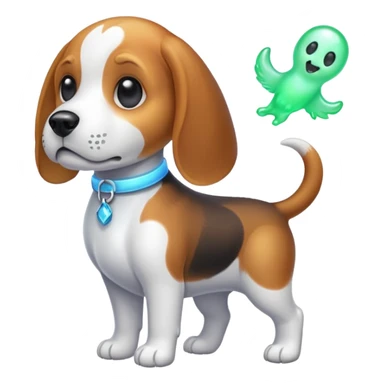 beagle-ghost with sprite  sticker