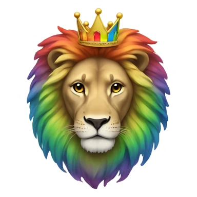 Rainbow lion with crown sticker