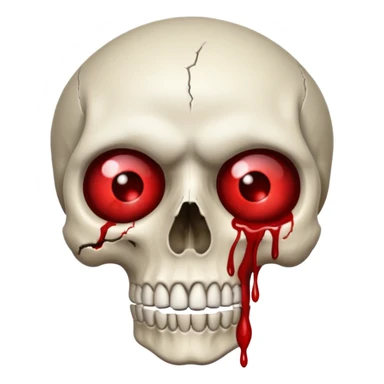 Skull with blood in eyes sticker