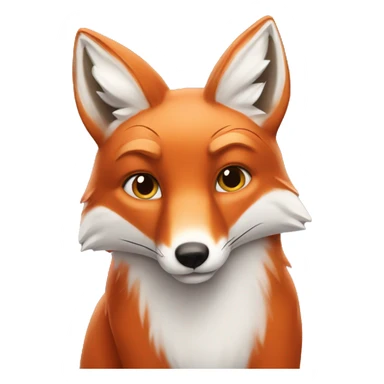 Red fox with white fox sticker