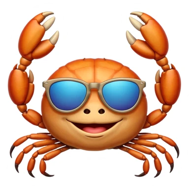 Alaska crab are moving wearing a sunglass and say hi sticker