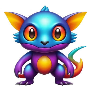 Randomly-colored dark colorful Fakémon-creature sticker
