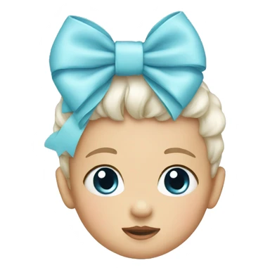Baby blue bow sticker