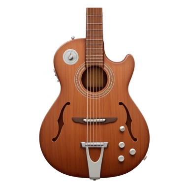 Cinematic Realistic Guitar, smooth mahogany body with deep wood grain, metal strings catching soft reflections, intricate tuning pegs gleaming subtly, warm light accentuating the contours, glowing with the warmth of music and craftsmanship. sticker