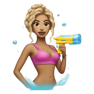 Beyoncé holding a water gun sticker