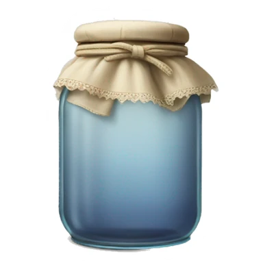 tea filled glass jar with cloth lid sticker