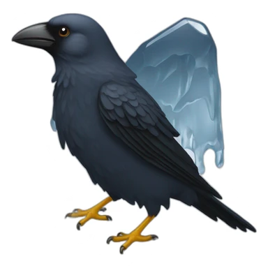 Corbeau noir qui boit de l'ICE tee sticker
