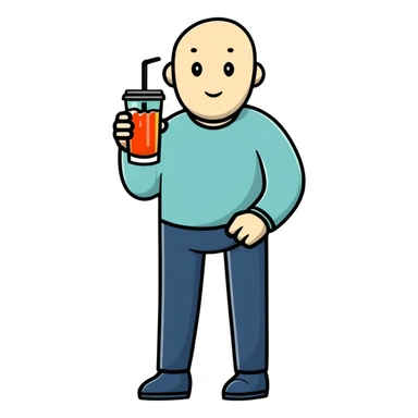 Person enjoying a refreshing drink sticker