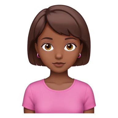 I need a girl with brown short hair, a lil dark skin, with a pink top  sticker