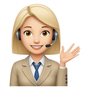 A female office worker that undertakes the work or tasks to respond to the customer's sales request, no head sets. sticker
