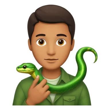 man with snake sticker